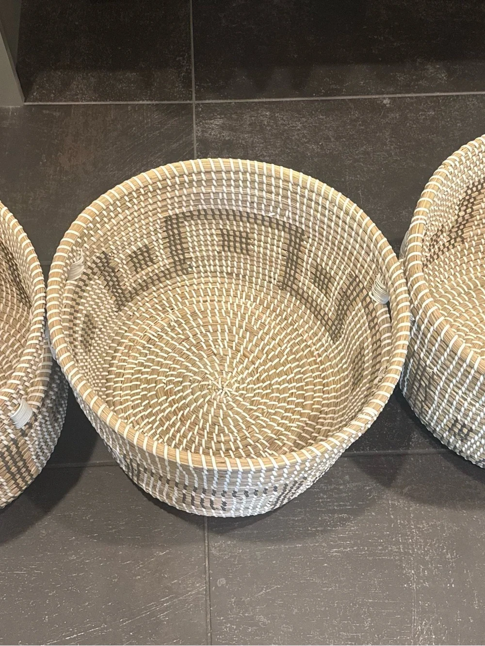 Crate&Barrel handmade Seagrass Baskets (set of 3)